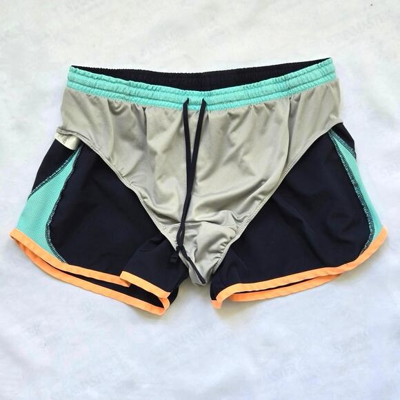 Nike Youth Girls Running Shorts. Size Large. Blue With Orange And Green Trim. - Picture 5 of 6